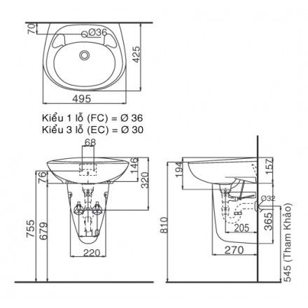 lavabo-treo-tuong-inax-l-284v-l-284vc