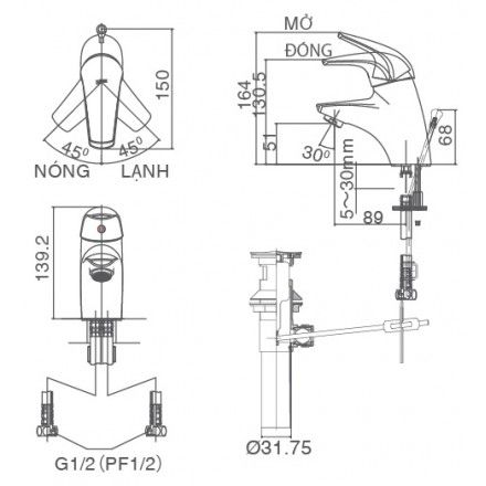 voi-lavabo-nong-lanh-inax-lfv-3002s