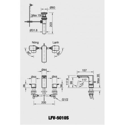 voi-lavabo-nong-lanh-inax-lfv-5010s