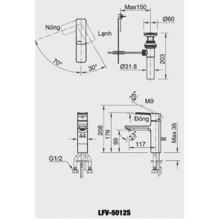 voi-lavabo-nong-lanh-inax-lfv-5012s